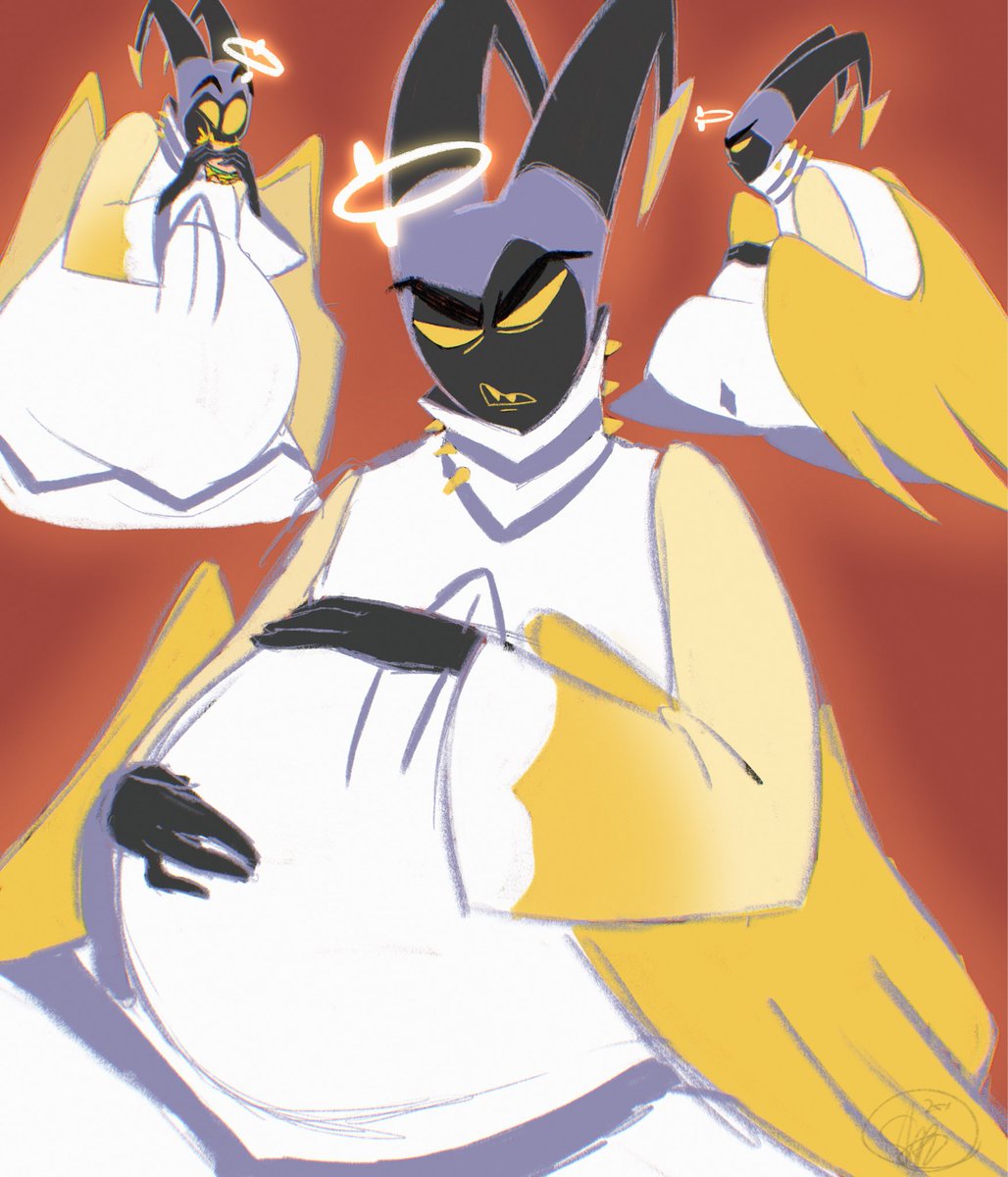 I missed my pregnant wife :( #HazbinHotelAdam