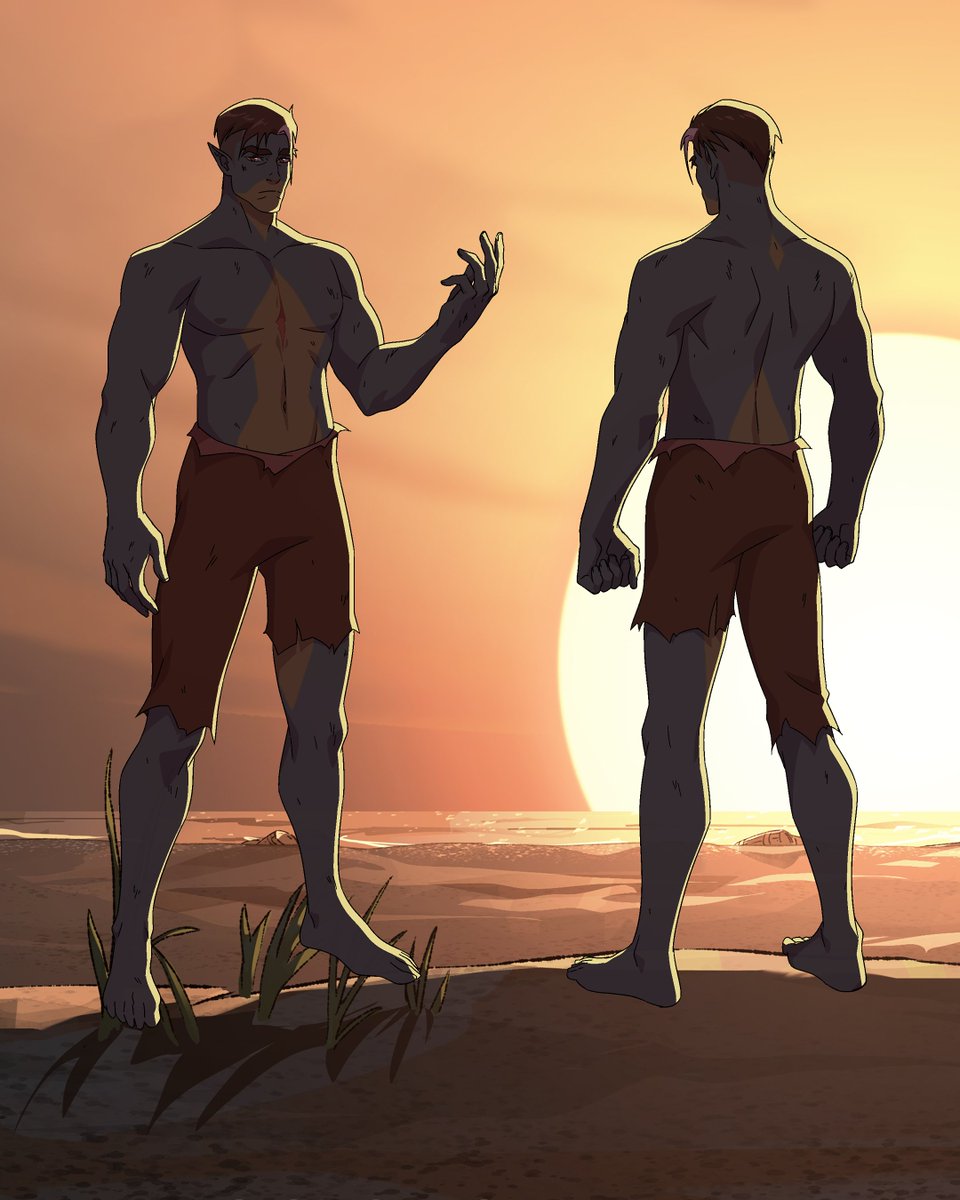 This was a fun shot I got to color for The Mighty Nein. Fjord isn't shirtless too often but when he is, we like to make the lighting dramatic. #TheMightyNein #TheMightyNeinCrew