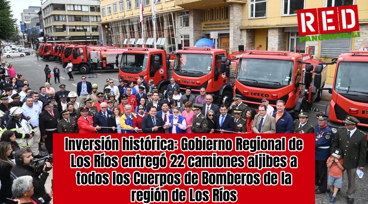 📷 Inversión histórica: Gobierno Regional de Los Ríos entregó 22 camiones aljibes a todos los Cuerpos de Bomberos de la región de Los Ríos --> web.facebook.com/photo?fbid=156…