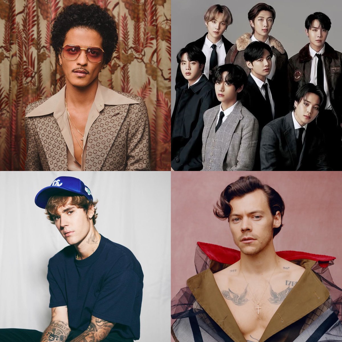 bruno mars, justin bieber, harry styles &amp; bts are all releasing albums this year