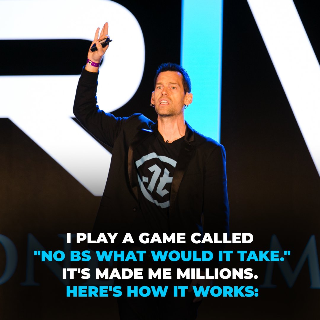 TomBilyeu's tweet photo. I play a game called "No BS What Would It Take." It's made me millions. Here's how it works:

Most founders think small.

They ask:
"How do I get 10% better?"
"How do I fix this bug?"
"How do I get a few more customers?"

These questions trap you in incremental thinking.

I play a different game.

When facing any problem, I ask:
"What would it take to 10x this result?"

Not improve it. 10x it.

The rule: No censoring. No "that's impossible." No limiting beliefs.

Brainstorm every solution that doesn’t defy the laws of physics.

Here's what this looks like…

Example: QUEST NUTRITION

Problem: Protein bars tasted terrible.

Normal question: "How do we make them taste slightly better?"

My question: "What would it take to make protein bars people actually crave?"

Answer: Solve what everyone said was impossible—make them without high fructose corn syrup.

Everyone said it couldn't be done.

We did it anyway.

Result: $1 billion exit.

Example: CONTENT CREATION

Problem: Getting 100K views per video.

Normal question: "How do I optimize thumbnails for 10% more views?"

My question: "What would it take to get 10 million views?"

Answer:
Complete format change.
Different platform.
Controversial takes.
Celebrity guests.

Half those ideas won't work.

But one might be the breakthrough.

Most answers seem crazy.

That's the point.

The best solutions hide behind "that's impossible."

Most founders kill their best ideas before they finish thinking them.

This game stops that.

And when you start brainstorming with AI everything changes.

AI has zero limiting beliefs.

When you ask AI "what would it take to 10x this?" it doesn't say:
"That's not realistic."
"You don't have the resources."
"That's been tried before."

It just gives you options.

Wild options. Expensive options. Impossible-sounding options.

Your job isn't to accept all of them.

Your job is to find the ONE that's actually possible but hidden behind "too hard."

Example prompt:
"I'm getting 100 website visitors per month. What would it take to get 10,000? Don't filter ideas. Give me 15 options ranging from realistic to seemingly impossible."

AI will surface:
3 ideas you can do now.
5 ideas that require resources.
7 ideas that sound crazy but might work.

That's where breakthroughs hide.

Going from 100 to 110 customers takes almost as much work as going from 100 to 1,000.

You're working either way.

Might as well aim for the 10x.

That's what I teach in my free AI masterclass.

How to use AI to find 10x ideas hiding behind "impossible."

How to validate them before you commit.

This is how I built Quest.

How I approach every business problem.

Just faster with AI.

Register for the masterclass here: https://t.co/4N2tD2MekJ