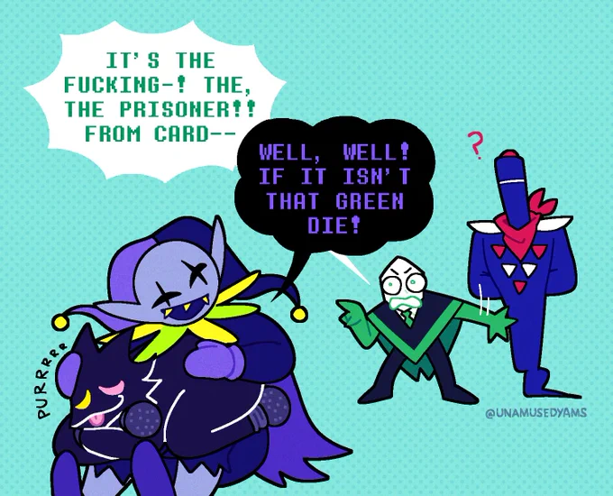 theyre joker colors together have you noticed that #batvil?? #jevil #battat