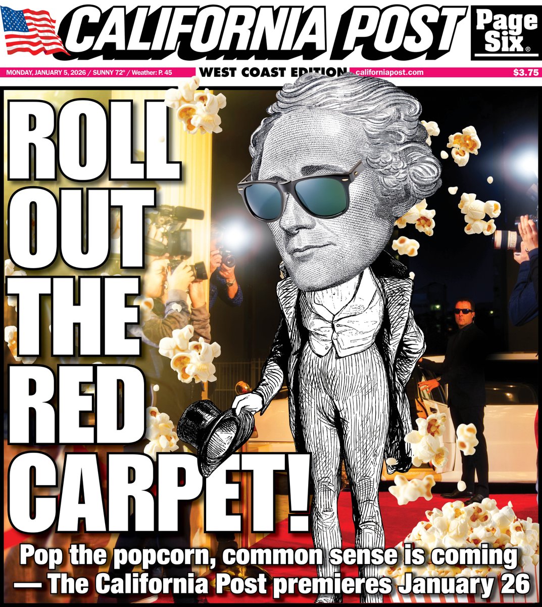 nypost's tweet photo. Roll out the red carpet. @californiapost premieres Jan 26. https://t.co/i949HVJyHG https://t.co/Jh64mq90Xb