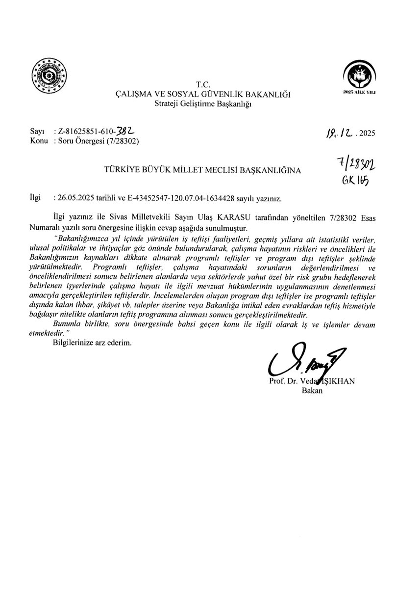 Sayın MV. <a href="/ulasskara/">Ulas Kara ♕</a> Onuru'nu kaybetmiş koskoca şirketin 1800 personeli adına,vermiş olduğunuz yazılı soru önergesi canı gönülden teşekkür ederim.
Her yerde haksızlık...
Sayın Bakan burada'da gayet politik cevap vermiş.
<a href="/herkesicinCHP/">CHP 🇹🇷</a>
Yok Sayıldık
#StajyerÇırakHiçMiEmekVermedi