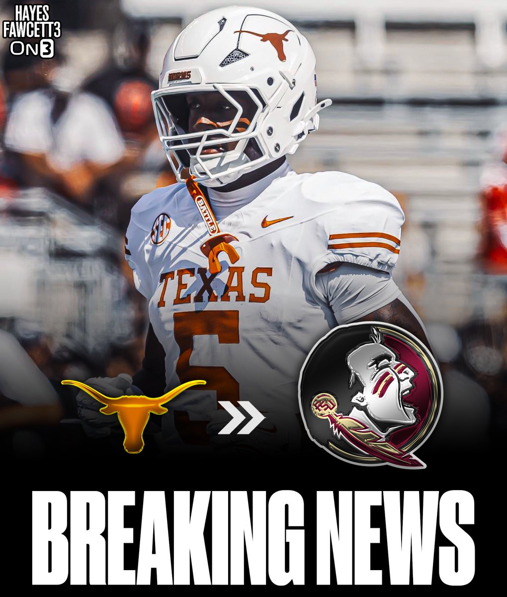 Hayesfawcett3's tweet image. BREAKING: Texas transfer RB Quintrevion “Tre” Wisner has Committed to Florida State, his agent tells @On3Sports

He led the Longhorns in rushing this season and is one of the Top RBs in the Portal

Repped by @AiC_Athletes 

on3.com/transfer-porta…