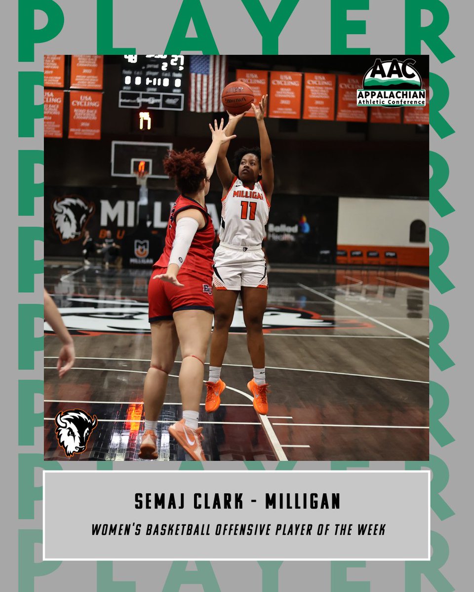 AACsports's tweet image. Congrats to this week's #AACWBB Players of the Week!

Defensive: Destinee Lovejoy, @TMUBears 
Offensive: Semaj Clark, @MilliganBuffs 

➡️ bit.ly/4qxIrHc

#NAIAWBB | #ProudToBeAAC | #TheRightWayToPlay