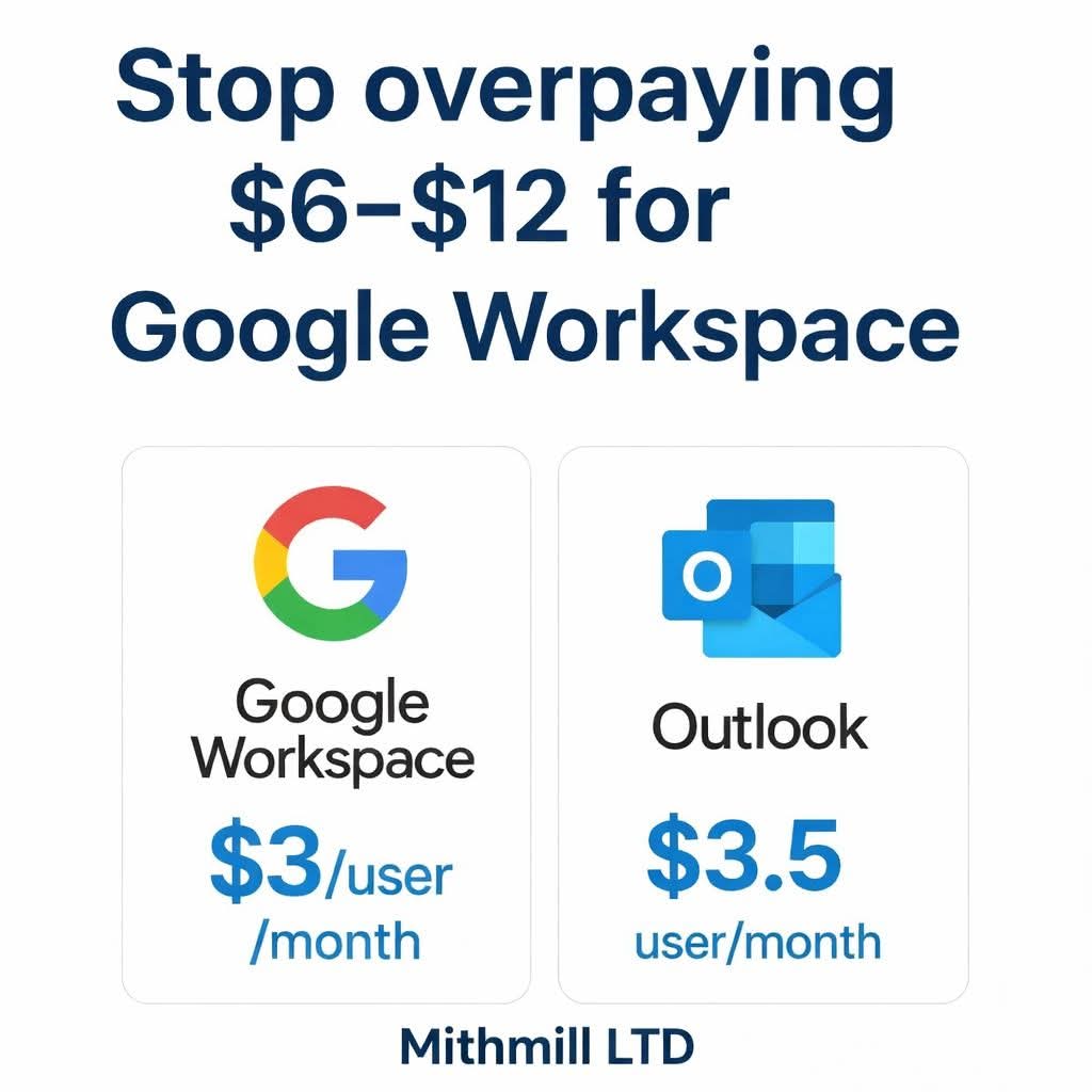 AnimeshDas56912's tweet photo. Stop overpaying for business email solutions. Get Google Workspace at just $3/user/month and Outlook at $3.5/user/month with full features and reliable support from Mithmill LTD.
#emailmarketing #Mithmill #GoogleWorkspace #happynewyear2026 #growthmarketing #coldmail #Microsoft365 https://t.co/9u9JxwL5o2