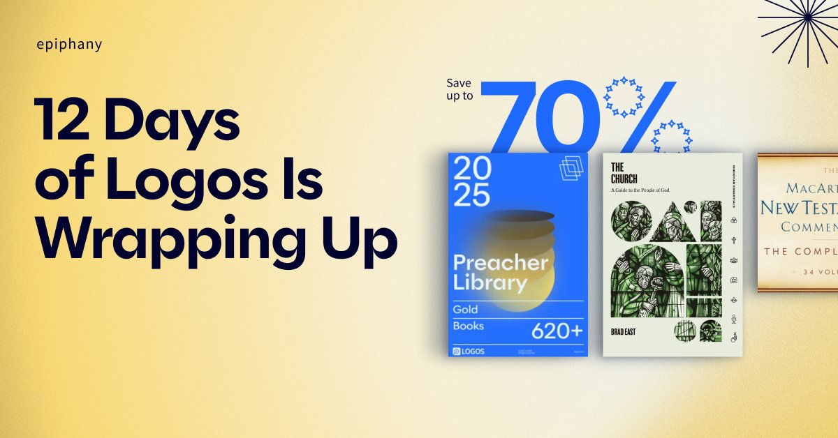 Logos's tweet image. This sale’s days were numbered from the start. Literally. Get in on 12 Days of Logos deals before they’re gone.

✅ Up to 70% off devotionals and Bibles
✅ Discounts on 12 key commentary collections and individual volumes
✅ 40% off 2025 Standard and Vocational Libraries

Don’t…