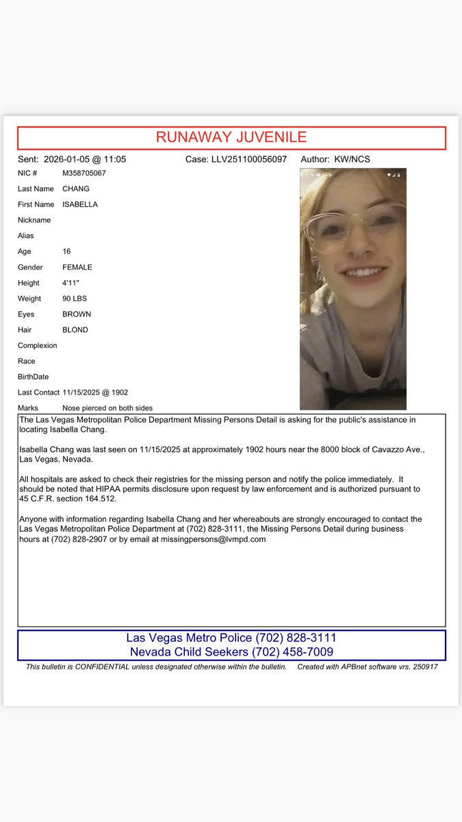 Nevada Child Seekers tweet media