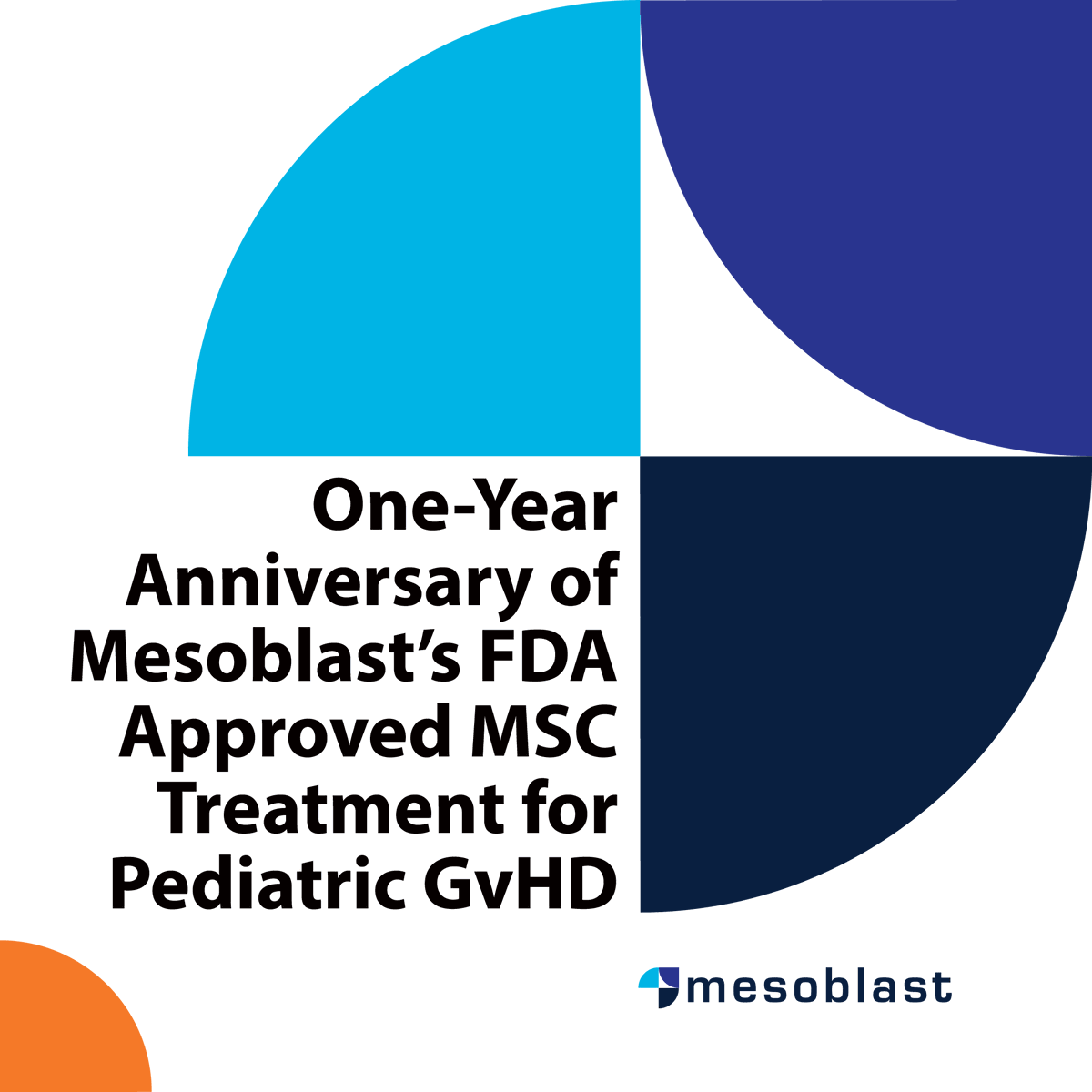 Mesoblast's tweet photo. A year ago, #Mesoblast received the first FDA approval for an #MSCtherapy for a life-threatening pediatric form of #GvHD. Today, we remain committed to advancing safe, effective, and accessible #CellularMedicine like these for patients with serious conditions. https://t.co/pHtUNoGAtx