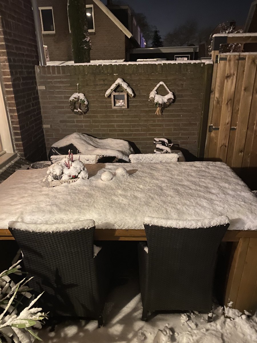 anitadegrutter's tweet photo. Vandaag is er weer een laagje sneeuw gevallen.  Mooi hè https://t.co/B5WgbhIOPg