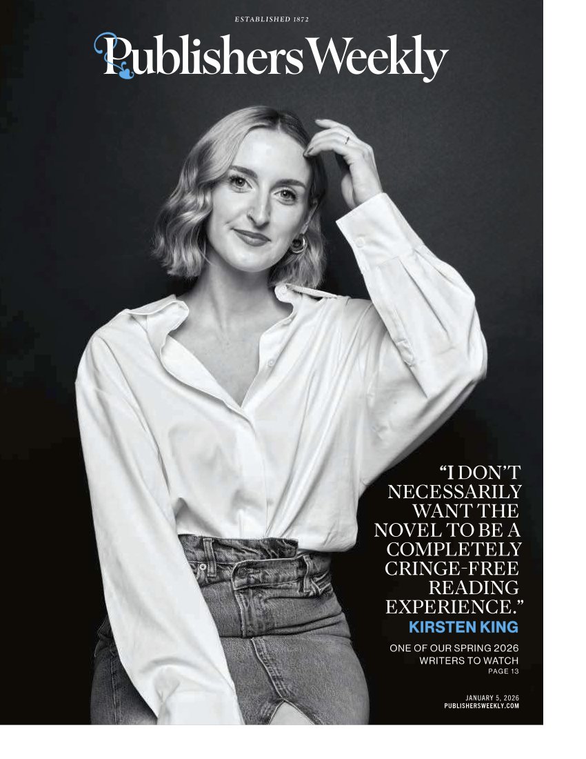 KirstenKing_'s tweet photo. I'm on the cover of Publisher's Weekly (?!) and featured in this week's issue with other brilliant Writers To Watch. Feeling deeply not chill about the whole thing!!!!  A Good Person will be out March 31, 2026!!!! https://t.co/2U5sSPbpKH