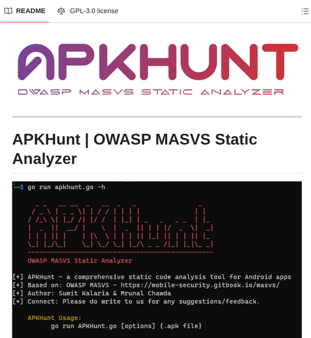 Static analysis for Android apps based on the OWASP MASVS framework 🌟 

- github.com/Cyber-Buddy/AP… 

#infosec #cybersec #bugbountytips