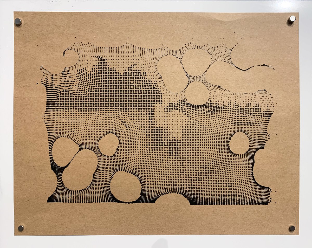 golan's tweet photo. @bantamtools @p5xjs Another view of some student #generativeArt from our fall 2025 'Drawing with Machines' #plotterTwitter course, developed with #AxiDraw and @bantamtools plotters and open-source #creativeCoding toolkits like @p5xjs. https://t.co/dTqOJdZjId