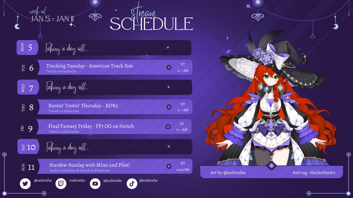 #Schedule for the week #Vtuber