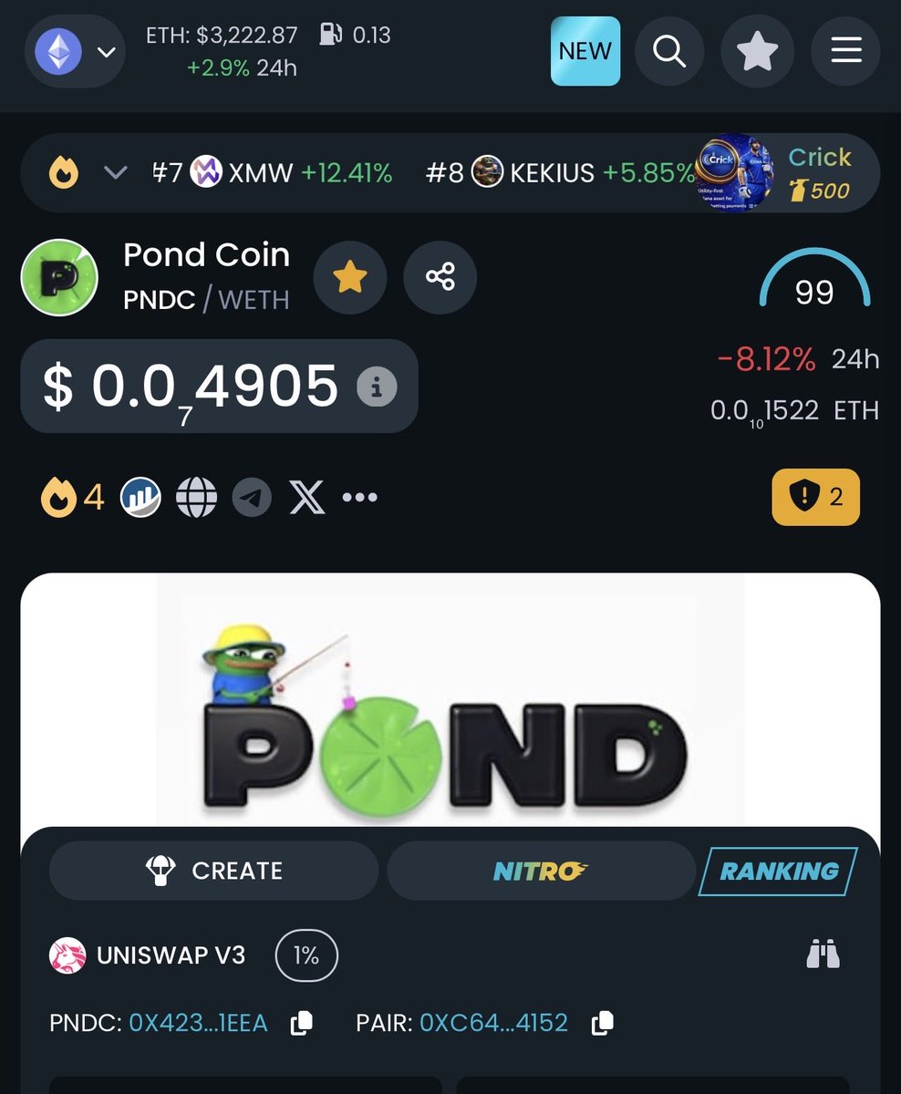 WE are trending guys!

Nr. 4 🫵

$PNDC   pond0x.com