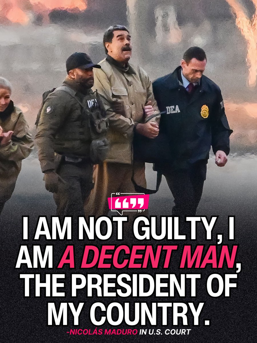 Nicolás Maduro and his wife plead not guilty to federal drug trafficking charges in U.S. federal court.

When asked by the judge for his plea, Maduro responded: "'m innocent. I am not guilty. I am a decent man, the president of my country!"

Follow us for more updates.