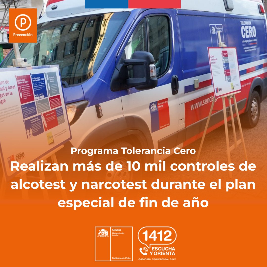 En el marco de nuestro programa Tolerancia Cero, se realizaron más de 10 mil controles de alcotest y narcotest durante el plan especial de fin de año. Entérate de más detalles en nuestro sitio web:

✅ senda.gob.cl/noticia/tolera…