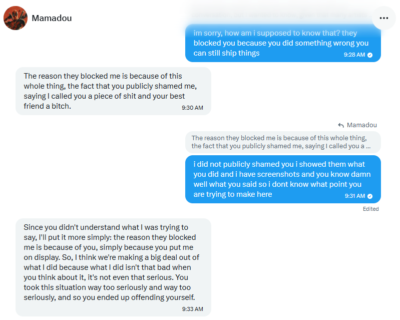 UPDATE he is now pissed that people have blocked him after getting called out