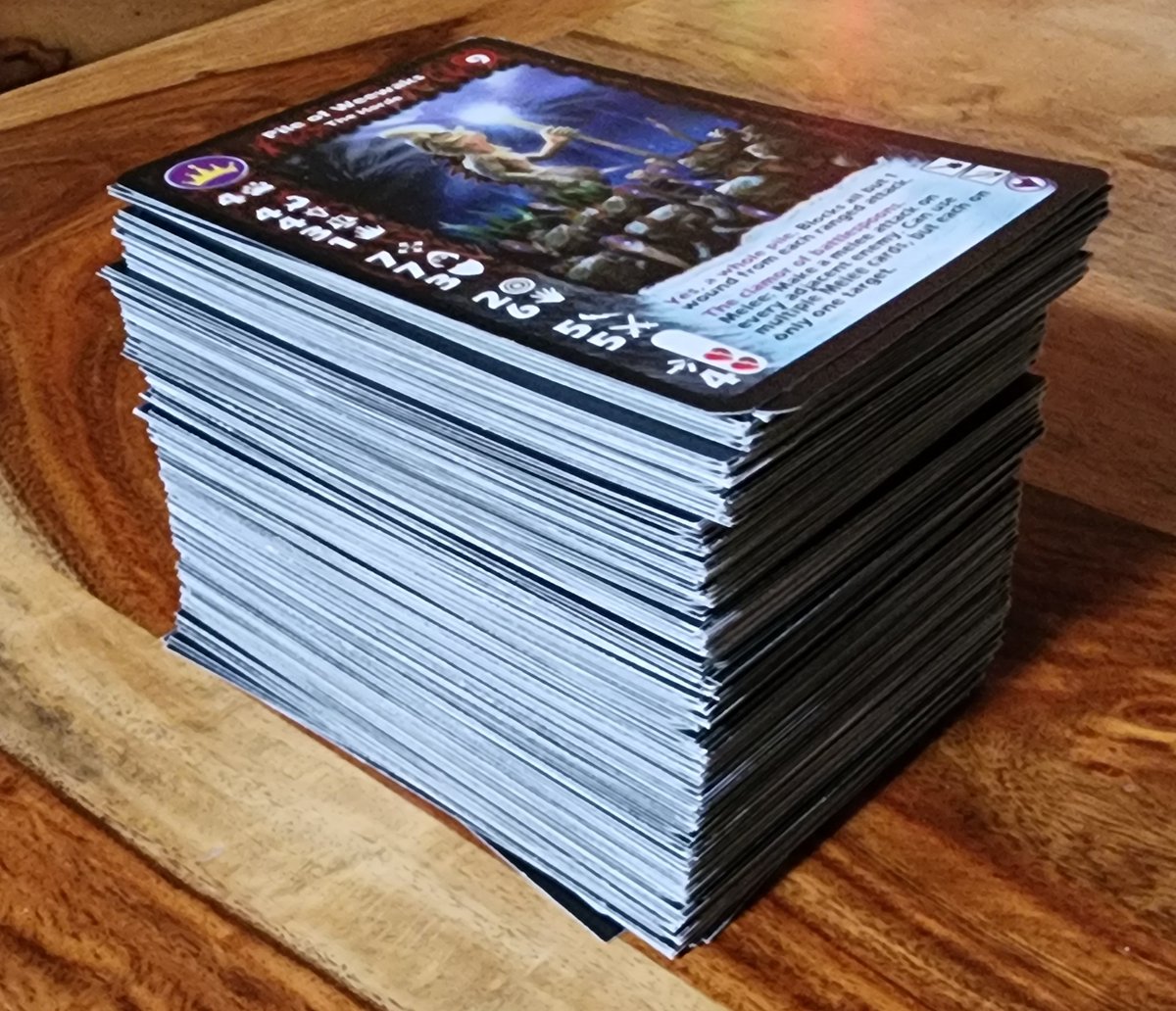 Playtesting started this holiday season on the new Worldspanner Factions content. The hero deck is now 340 characters! We're playtesting all 340 and seeing from there what content we want in the next expansion. It's quite a deck. That's only 20 away from the Full Degree of 360,