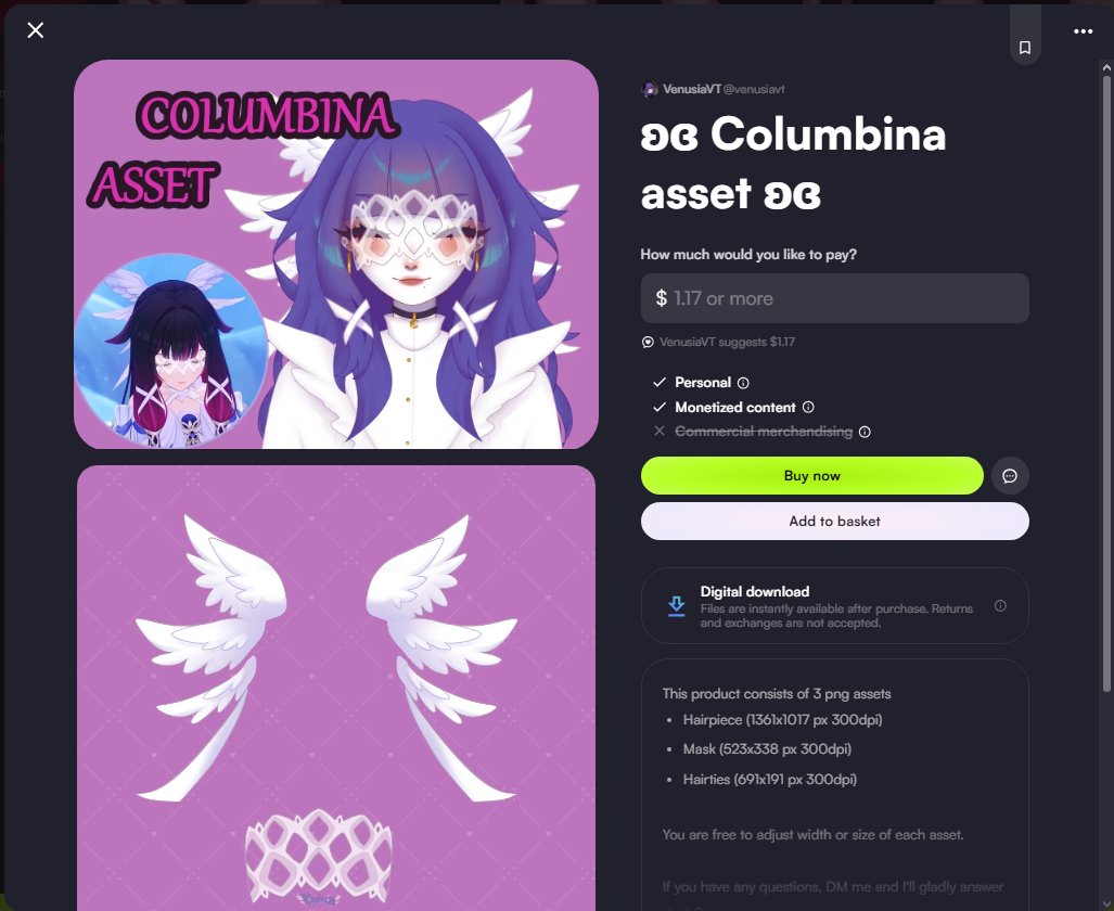 Hello!
As Genshin Luna IV is round the corner, I've decided to create an asset for all Columbina lovers! It's available via my VGen shop and you can adjust it however you like to fit your model! Good luck with your pulls 🤍
#VGenShop #Columbina #GenshinImpact