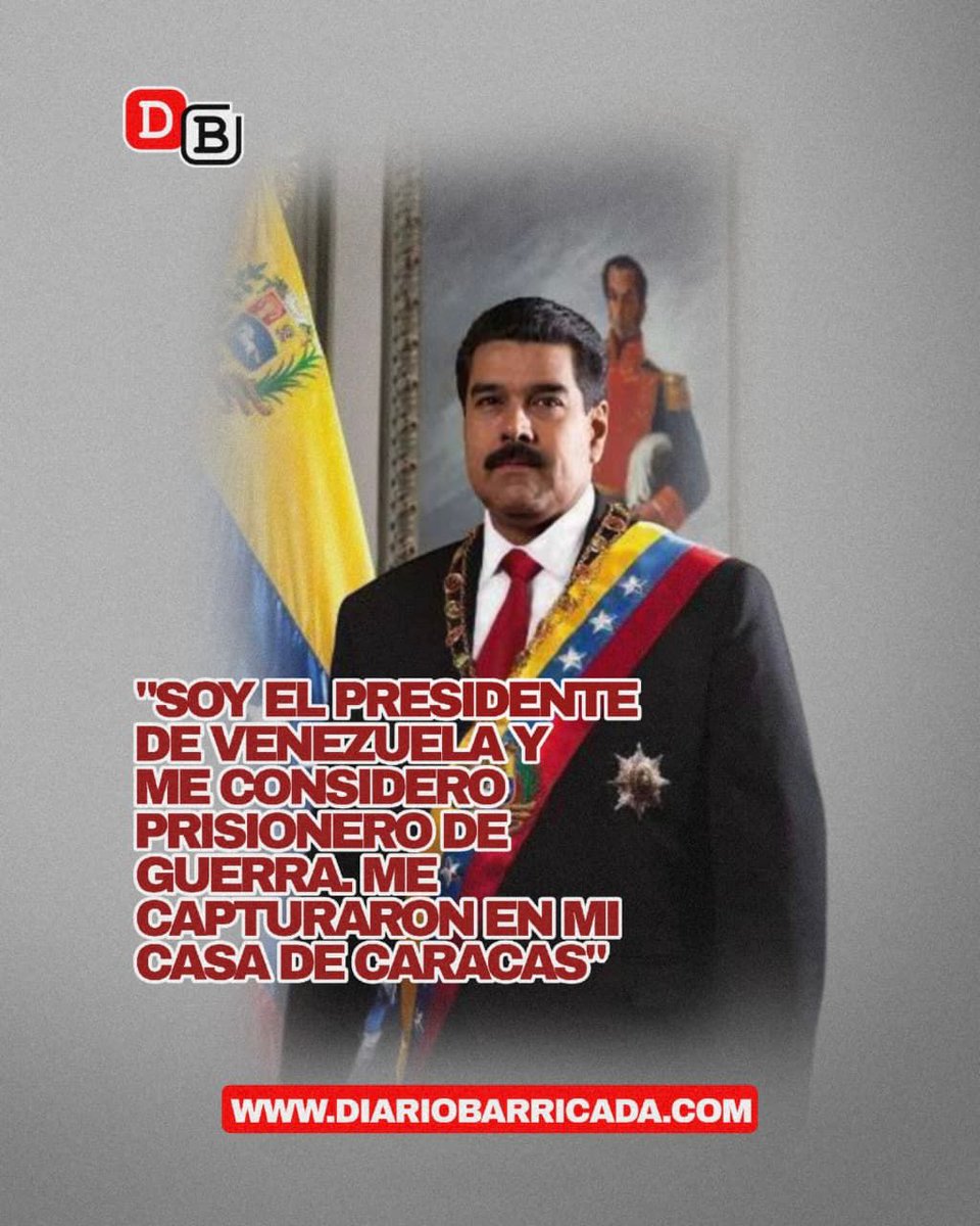 Íntegro el Presidente #NicolasMaduro en la entrañas de imperio que lo secuestro afirma : "SOY EL PRESIDENTE De #Venezuela Y ME CONSIDERO UN PRISIONERO DE GUERRA..."
#LosQueremosDeVuelta el grito  de todos los pueblos de Nuestra América
#ManaguaSandinista 
<a href="/EmbaVenezNica/">EmbaVeNicaragua</a>