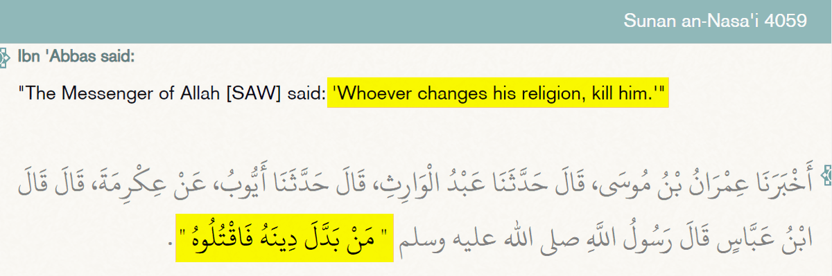 whiteminaret1's tweet photo. 🧵Kill whoever changes his religion?

Non-Ahmadi Muslims defame Islam by claiming that Islam promotes the killing of those who leave Islam.

While numerous verses and narrations contradict this claim, their ONLY source of this unislamic belief is the following hadith: https://t.co/q47p8EkeFw
