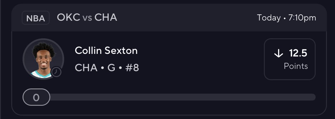 NBA🏀 potd 

Collin Sexton U 12.5 points