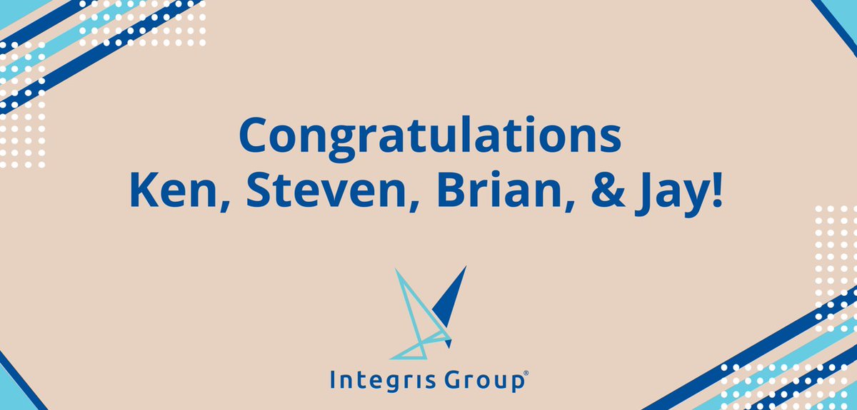 IntegrisGrp's tweet photo. 🎉 Milestone Celebrations! 🎉 
As we close out 2025, we’re proud to recognize milestone anniversaries across @IntegrisGrp. Congratulations and thank you to Ken Bennett, Steven Carey &amp; Jay Votta on 5 years, and Brian Mele on 10 years!
#IntegrisGroup #TeamIntegris #WorkAnniversary https://t.co/UN57WVBkbs