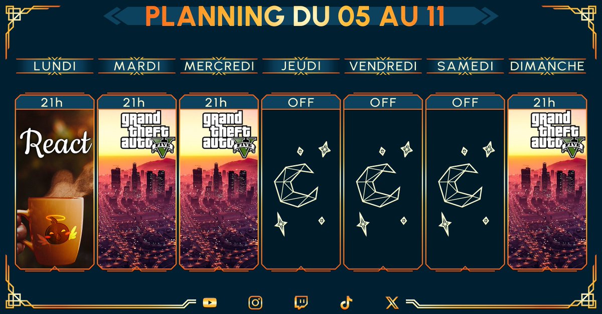 📆PLANNING📆Une semaine de RP !