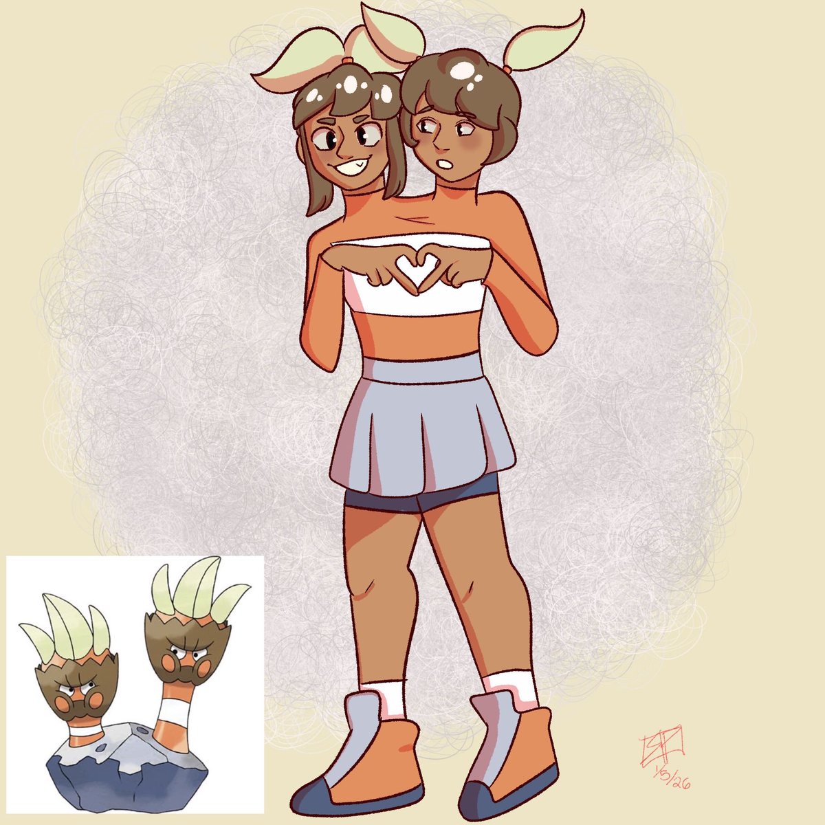 RosiePos1eP0p's tweet image. I’m trying to draw lots of pokemon as humans in my style, and I decided to start with Binacle!!! #Pokemon #binacle #fanart