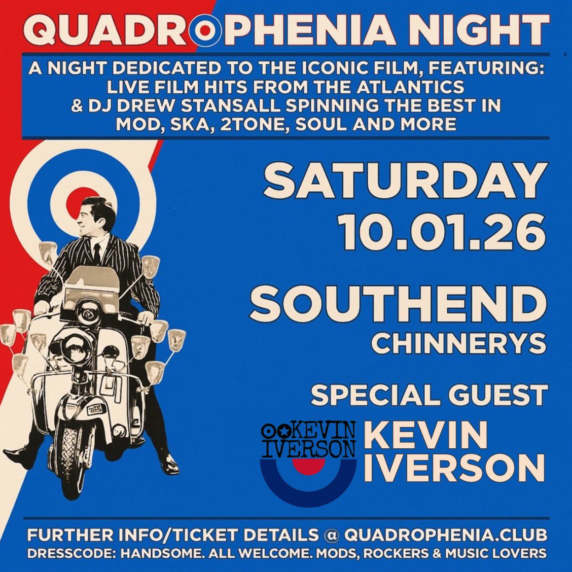 iverson_guitar's tweet photo. Kicking 2026 off this coming Saturday (10th January) at Chinnery’s, Southend for Quadrophenia night 💥
Stage time is 8:30PM
Tickets: https://t.co/awHim7Zb0a
#mods #thewho #quadrophenia #modrevival #wearethemods https://t.co/L1FCsMJKyn