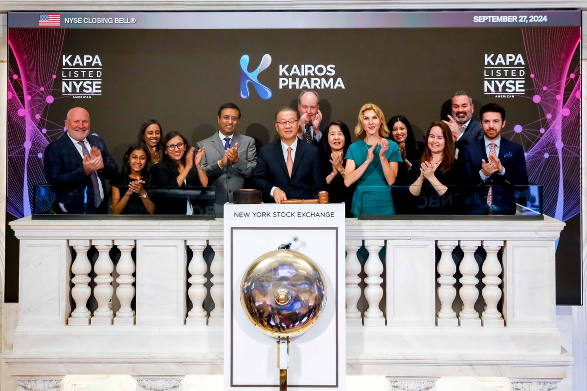 A look back at a major milestone for #KairosPharma.

Last year's bell ringing at the <a href="/NYSE/">NYSE 🏛</a> marked an important step in $KAPA's journey as a public company and our mission to address #cancertreatment resistance.