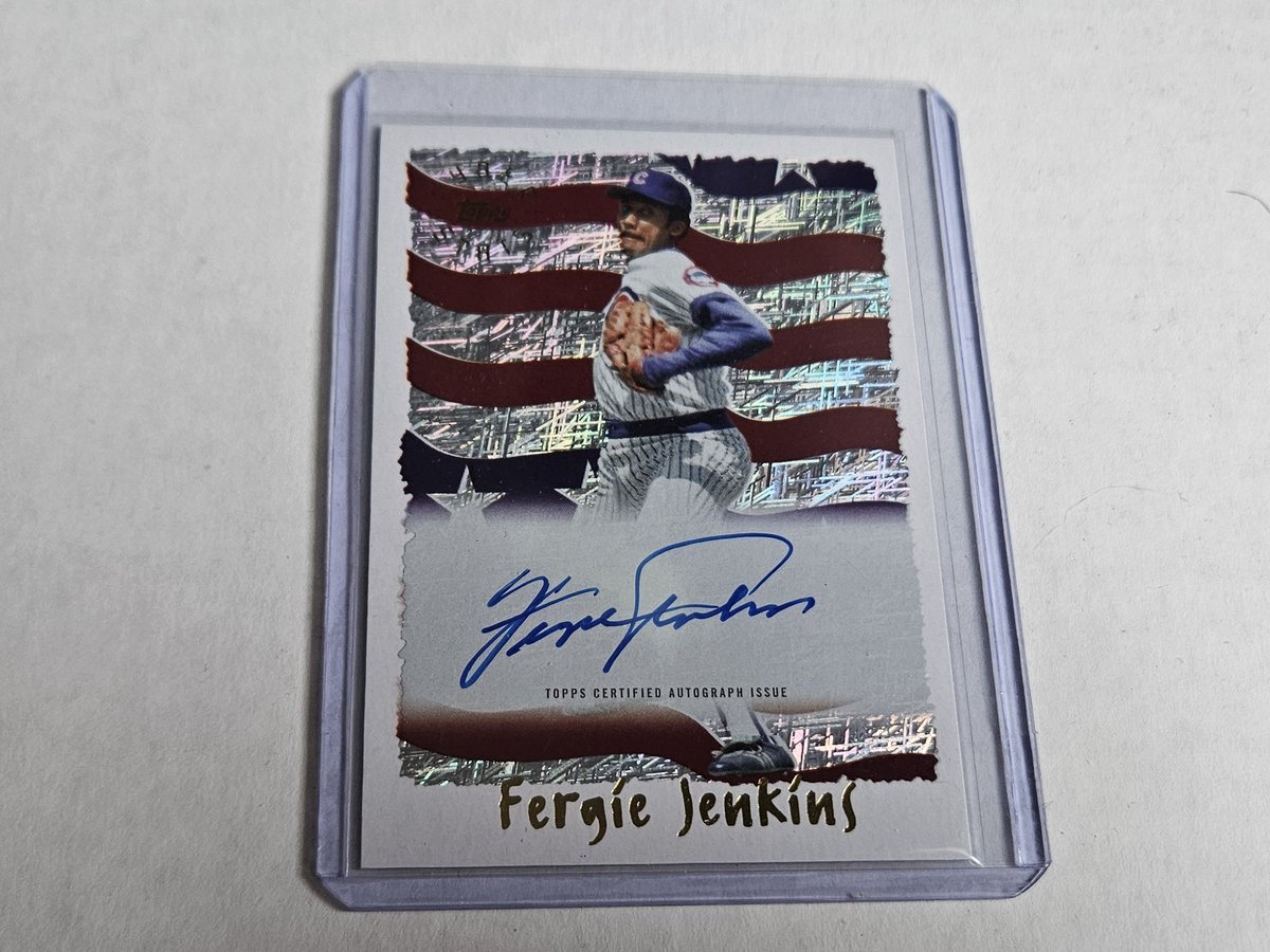 chicagokenny416's tweet photo. One of my favorite new insert sets from 2025 Topps Archives is the Cyberstats Insert! Naturally I had to add this beautiful Fergie Jenkins Auto to my collection! @Topps @CardPurchaser #baseballcards #topps #toppsarchives #cyberstats #whodoyoucollect https://t.co/qdlWfA6ZU8
