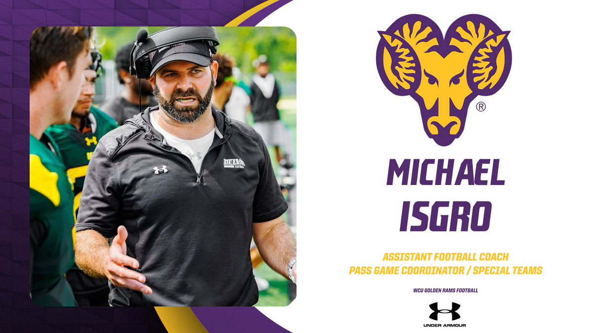 WCUAthletics's tweet image. WCU Football Adds Michael Isgro to coaching staff. He will be the pass game coordinator and in charge of Special Teams while coaching the wide receivers.