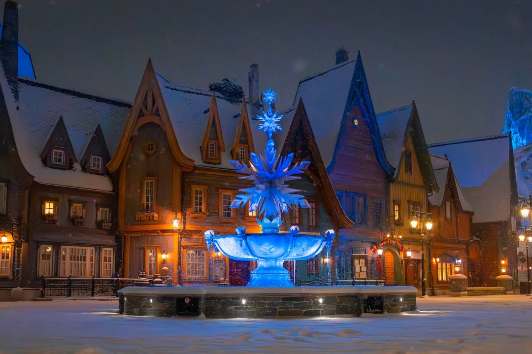 DrewDisneyDude's tweet photo. World of Frozen and Disney Adventure World are covered in snow at Disneyland Paris. Wow. 😍

📸: @DisneyParks https://t.co/mwSkNGiNpp