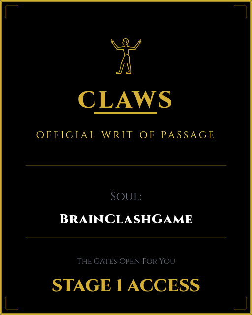 BrainClashGame's tweet photo. @Clawsxnft Seated https://t.co/ASmwLrZyKY