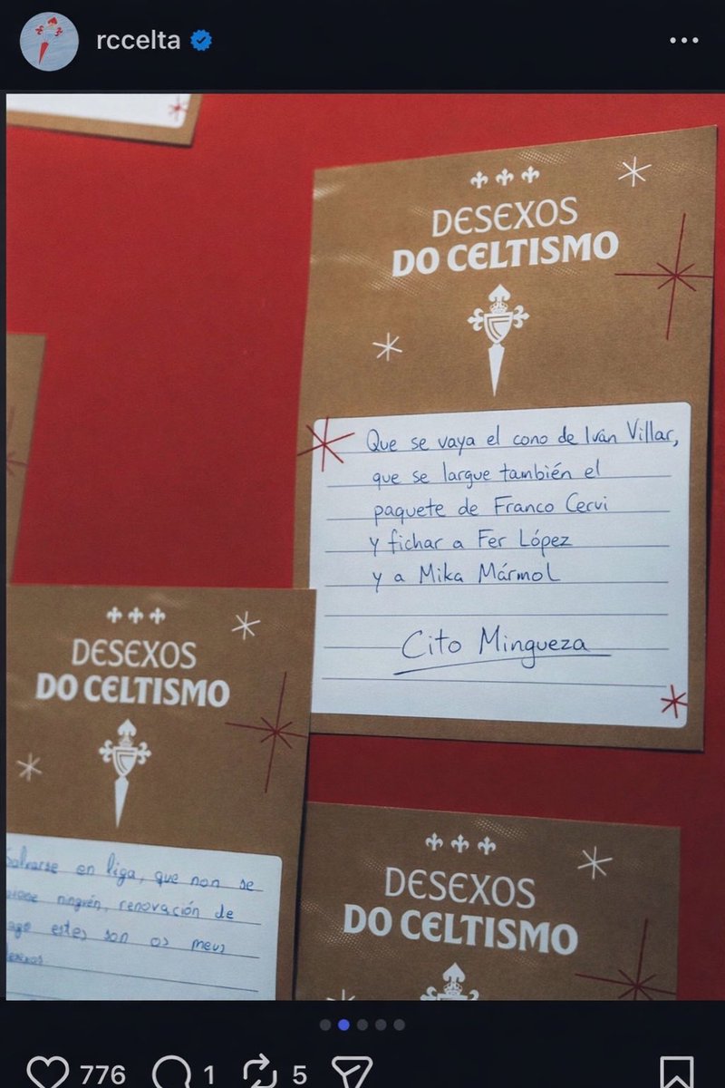 no me lo creo que el Celta haya subido esto a su Instagram. Estoy dando volteretas.