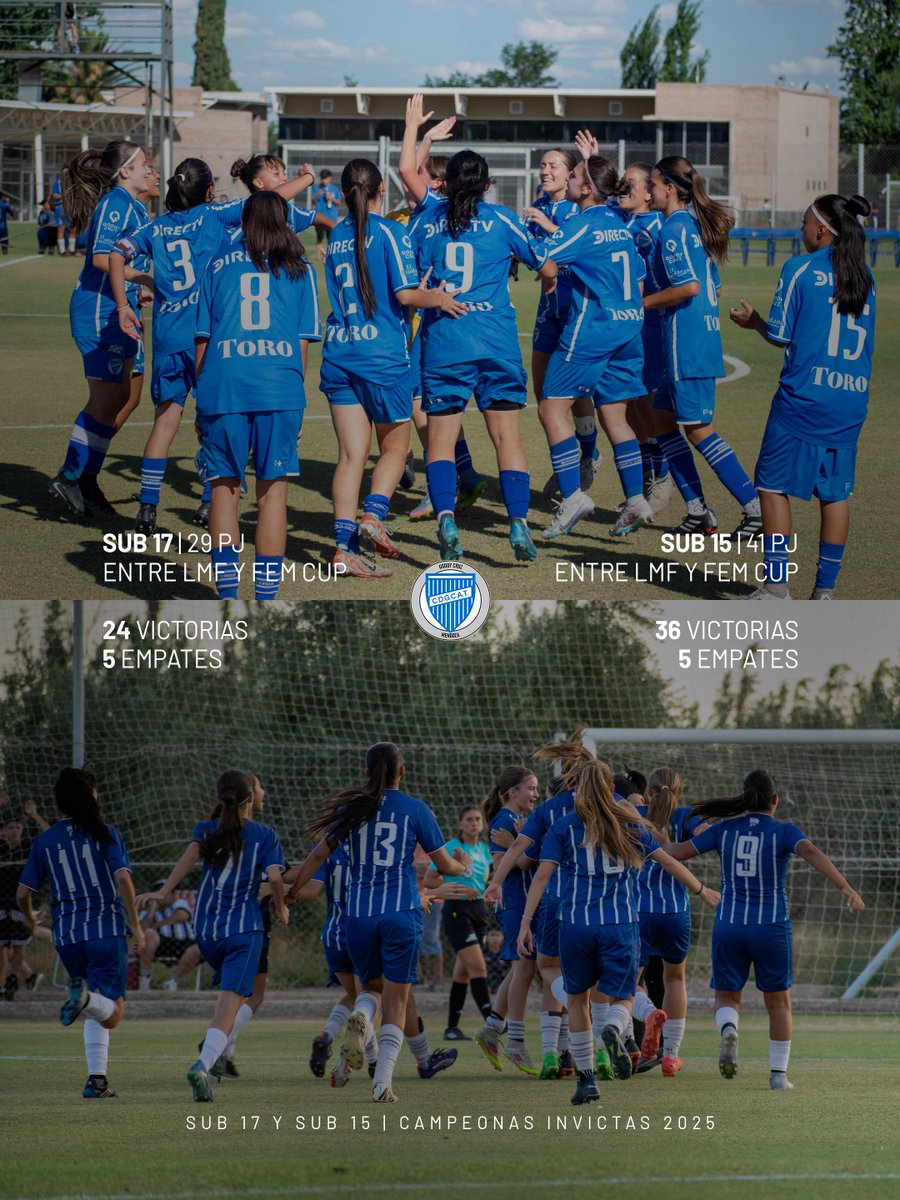 🏆 SUB 17 Y SUB 15: 70 PARTIDOS, INVICTAS Y CAMPEONAS 

🏆 Sub 17
29 PJ
✅ 24 victorias
🤝 5 empates
❌ 0 derrotas

🏆 Sub 15
41 PJ
✅ 36 victorias
🤝 5 empates
❌ 0 derrotas

Invictas. Campeonas. Protagonistas.

💙🤍