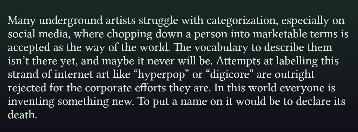 poco7o's tweet image. "To put a name on it would be to declare its death." #Hyperpop