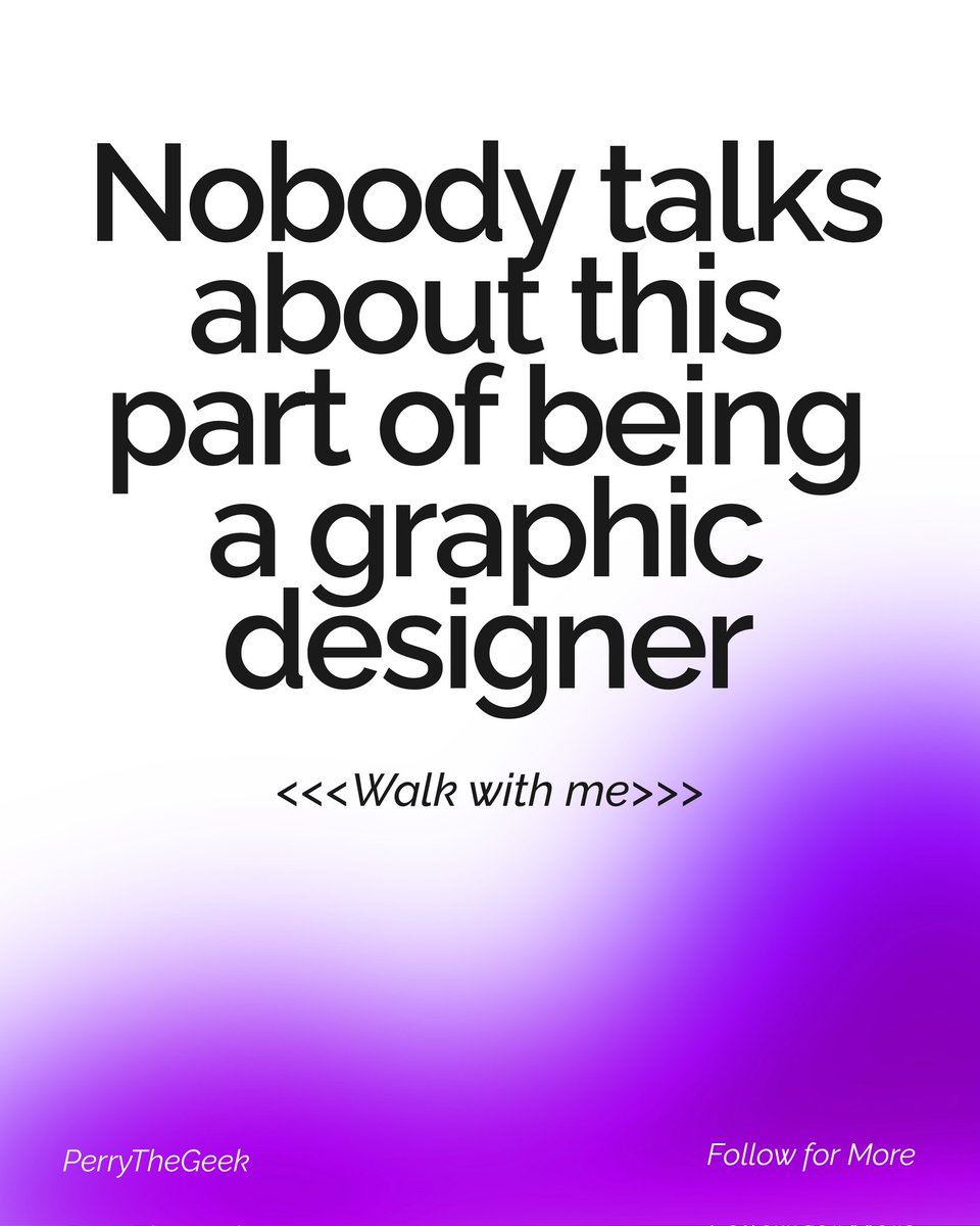Nobody talks about the real challenges of being a graphic designer... 😥
Some think its mastering design software but It's not; it's navigating the inevitable:

➡️ Endless Client Feedback
➡️ Crippling Creative Blocks
➡️ Feeling Stuck, Overlooked, or Underpaid