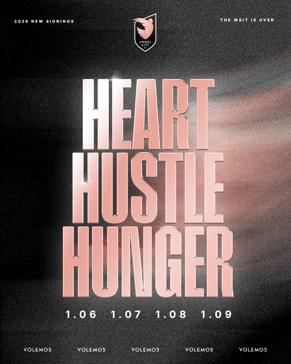 The wait is over. Five new Angel City FC signings are here.
Jan 6: 🇧🇷🎩
Jan 7: 🍒💣
Jan 7: 💙😈➡️🪽
Jan 8: 🍢🏆
Jan 9: 🛡️🇺🇸