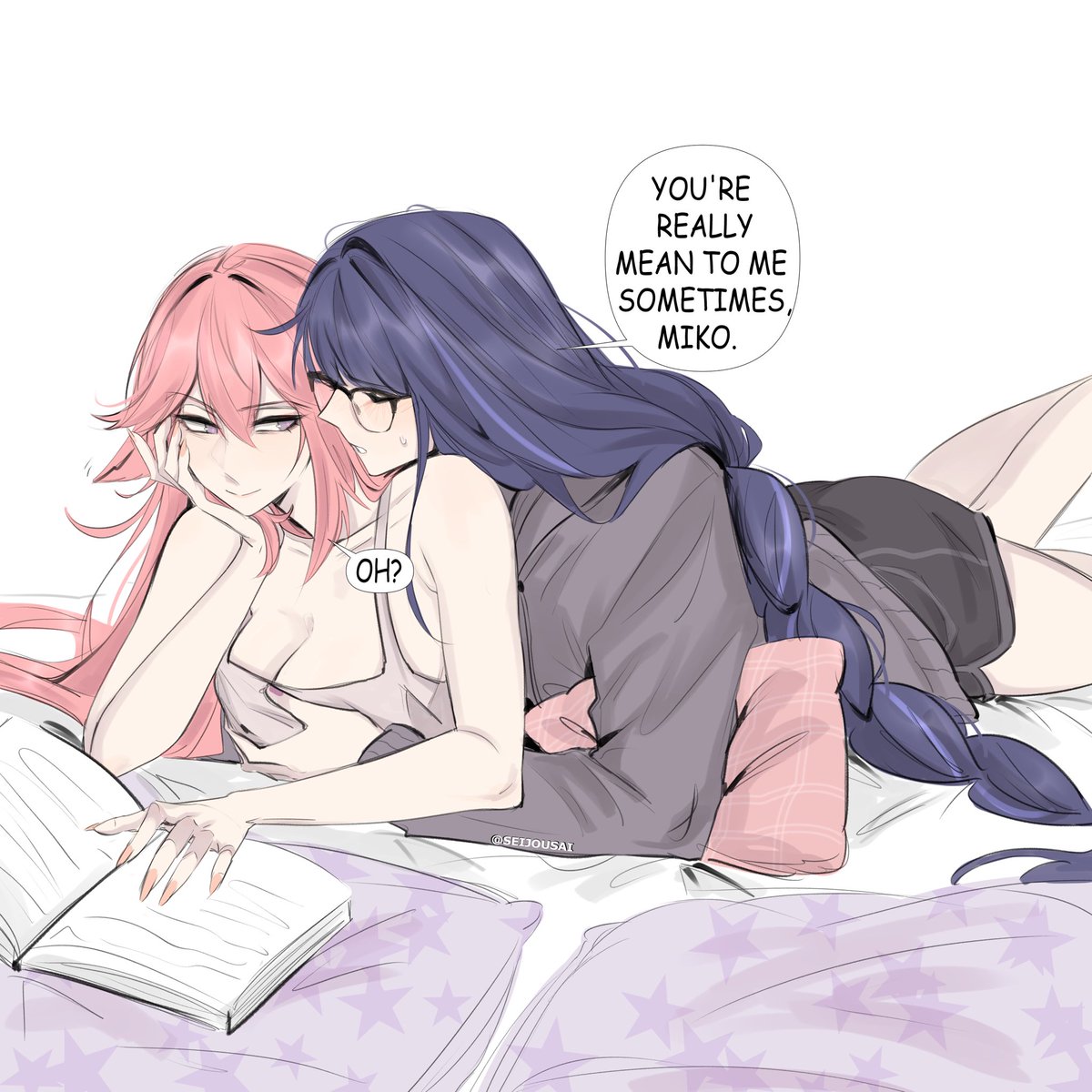 seijousai's tweet image. someone’s clingy today #eimiko