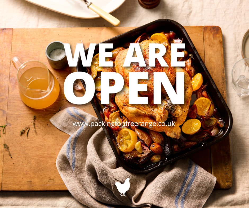 PackingtonFR's tweet image. ✨ We’re back open! ✨

Our shop is now open again, with first deliveries from 16th January.
If you’re ready to restock the fridge, we’d love to welcome you back.

👉 packingtonfreerange.co.uk/collections/fr…

From our family farm to your family table. 🐓❤️