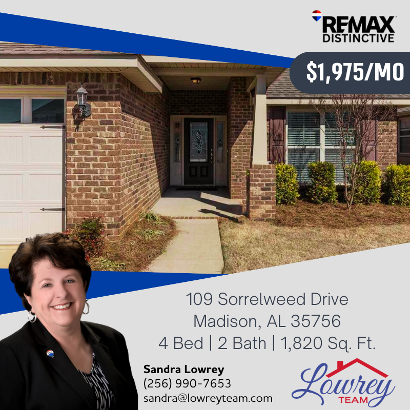 DistinctiveHSV's tweet image. ✨ Your next chapter starts here! ✨
Now available in Madison — a beautifully maintained 4-bed, 2-bath home with 1,820 sq. ft. of comfort and style for just $1,979/mo. This spacious rental won’t last long! #RemaxDistinctive #LowreyTeam #abovethecrowd