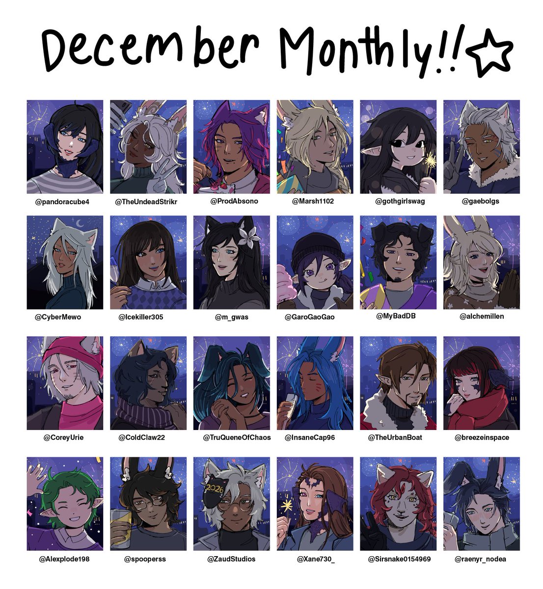 LolaLemonadeee's tweet photo. HAPPY NEW YEARRRR
December monthly!!! the theme was firework show!! 🎇🎆🥂

as always thank you so much for your support <33 https://t.co/KNzAwkGkzJ