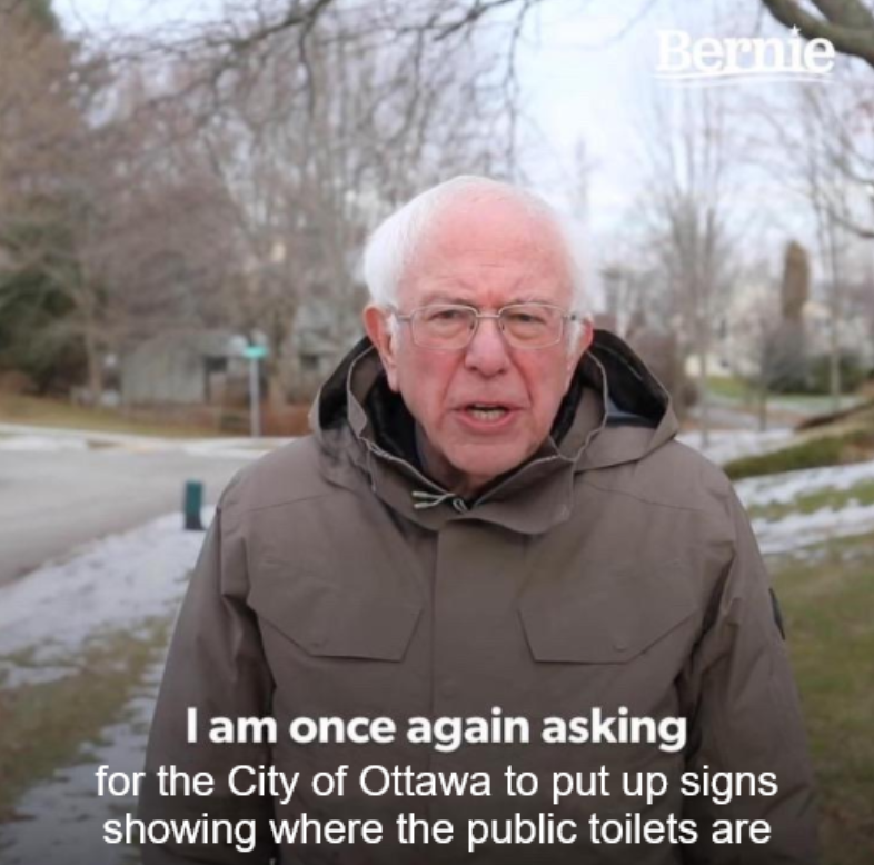 Bernie agrees: Ottawa needs more signs showing where public toilets are!