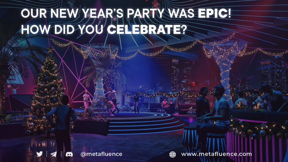 We went full speed in Metafluence for New Year’s Eve!
We flipped around freely on the dance floor, rained hearts with new emotes, popped fireworks, and went wild with friends…
It’s morning now and my energy is still sky-high! 
So… how was your New Year?