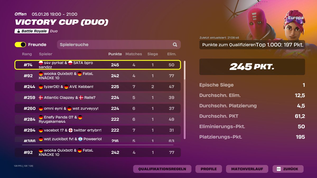 QuixFN74's tweet image. Qualed Finals @Kncke5 

@WookaEsport