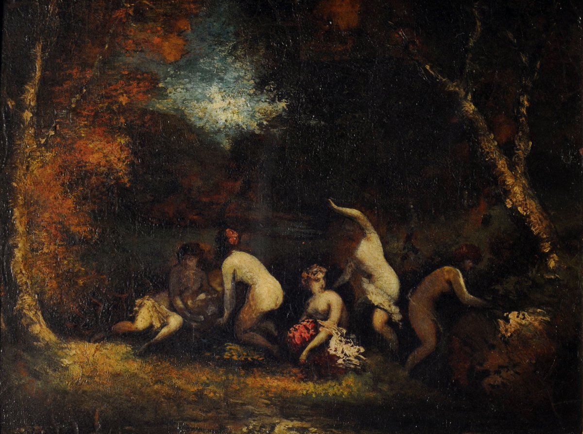 BellasArtesAR's tweet image. #LaObraDelDía➜ #Mitología De autor anónimo y género mitológico, “Bacanal” es una de las más de 13.000 piezas que conforman el acervo del Bellas Artes. La tela, una pintura sobre tabla de pequeño formato, refleja las fiestas celebradas en la antigua Roma en honor del dios Baco.